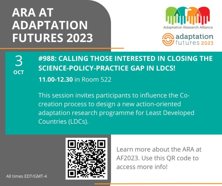 Session #988: Calling those interested in closing the science-policy-practice gap in LDCs!
