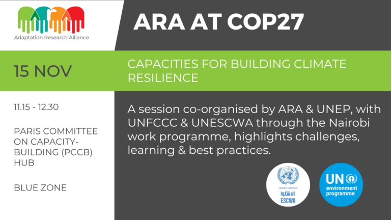 Capacities for Building Climate Resilience: Insights and Learning from 3 Global Initiatives