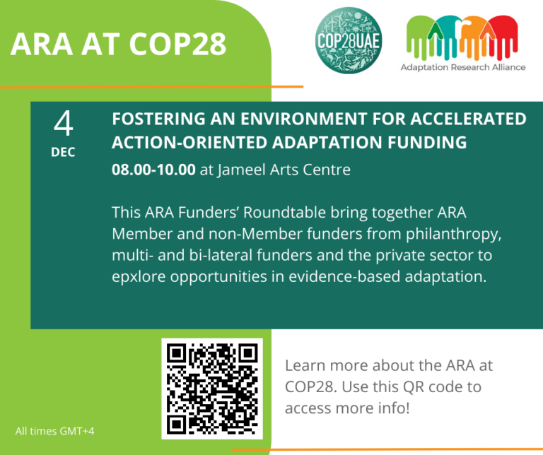 ARA Funders’ Roundtable: Fostering an environment for accelerated action-oriented adaptation funding [invite only]