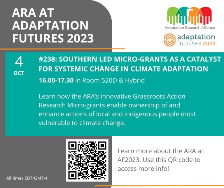 Session #238: Breaking the mould – Southern led micro-grants as a catalyst for systemic change in climate adaptation